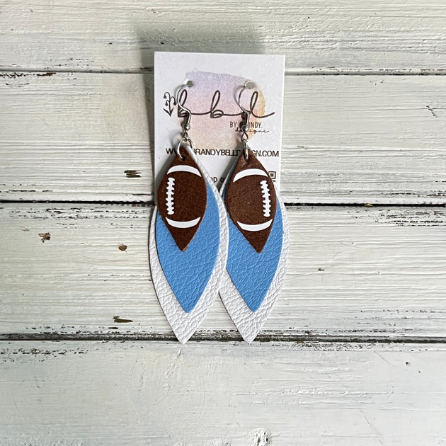 Sports Leather Earrings – Feather Leather Designs