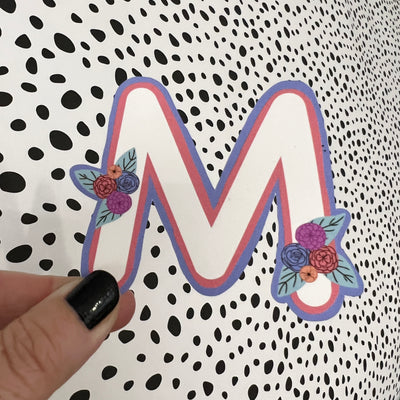 Waterproof Sticker |  Original Artwork by Brandy Bell - Letter "M"