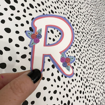 Waterproof Sticker |  Original Artwork by Brandy Bell - Letter "R"