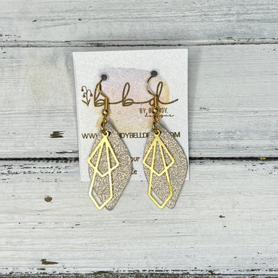 SUEDE + STEEL *Limited Edition* COLLECTION || Leather Earrings ||  <br> GOLD METAL DIAMOND || <br> SHIMMER ROSE GOLD