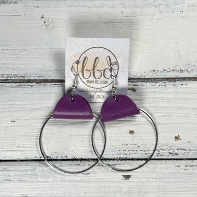 JULIA - Leather Earrings OR Necklace ||   MAGENTA RIVIERA (* 3 options available)
