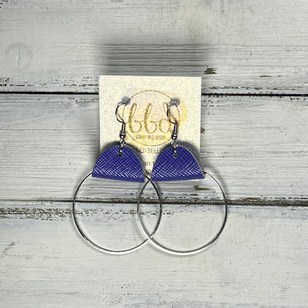 JULIA - Leather Earrings OR Necklace ||   PERIWINKLE SAFFIANO (* 3 options available)