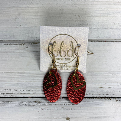 TINY HEART COLLECTION ||  <br> METAL TINY HEART, METALLIC RED PEBBLED