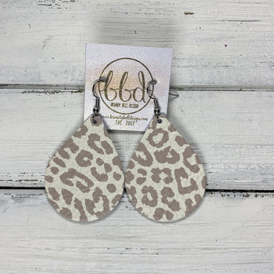 ZOEY (3 sizes available!) -  Leather Earrings  ||   NUDE LEOPARD