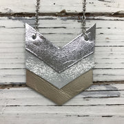 EMERSON - Leather Necklace  ||  METALLIC SILVER, SHIMMER SILVER, METALLIC CHAMPAGNE