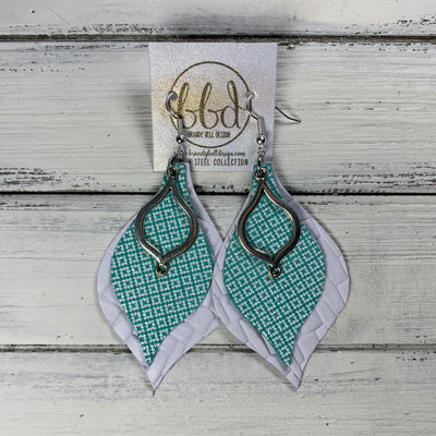 SUEDE + STEEL *Limited Edition* COLLECTION || <br> SILVER CHARM, <BR> AQUA & WHITE LATTICE, <BR> WHITE BASKETWEAVE