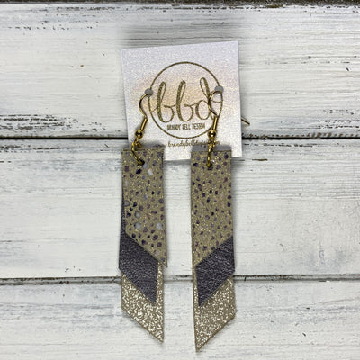 CODY - Leather Earrings  || <BR> IVORY STINGRAY, <BR> PEARLIZED GRAY, <BR> SHIMMER CHAMPAGNE