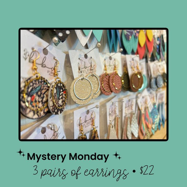 MYSTERY MONDAY - 3 pairs of MYSTERY earrings