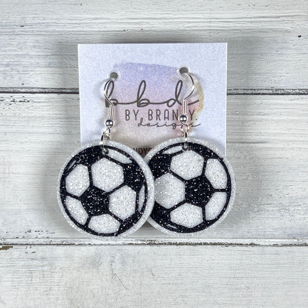 SPORTS COLLECTION ||  <BR> SOCCER - GLITTER ON CORK + BLACK GLITTER DESIGN