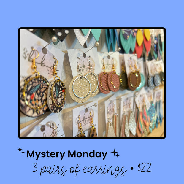 MYSTERY MONDAY - 3 pairs of MYSTERY earrings