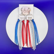 ASH  - Leather Earrings   ||  <BR> METALLIC BLUE, SPARKLE WHITE, METALLIC RED (circle)