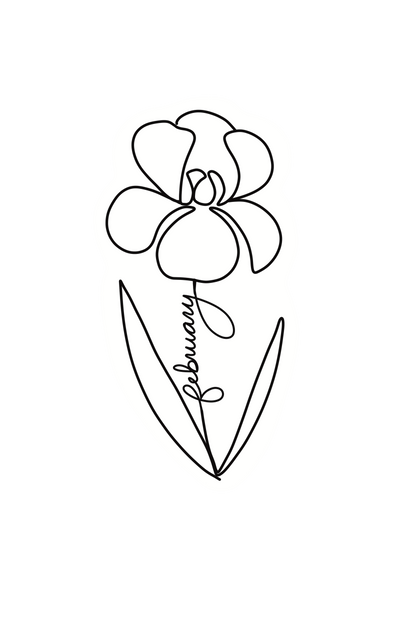 FEBRUARY Birth Flower Waterproof Sticker |  Original Artwork by Brandy Bell