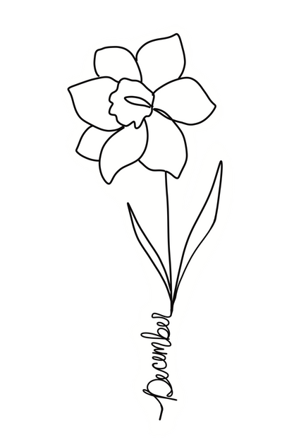 DECEMBER Birth Flower Waterproof Sticker |  Original Artwork by Brandy Bell