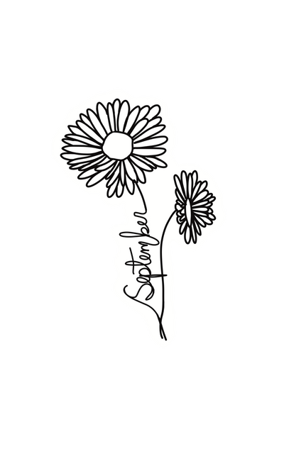 SEPTEMBER Birth Flower Waterproof Sticker |  Original Artwork by Brandy Bell