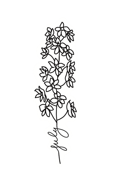 JULY Birth Flower Waterproof Sticker |  Original Artwork by Brandy Bell