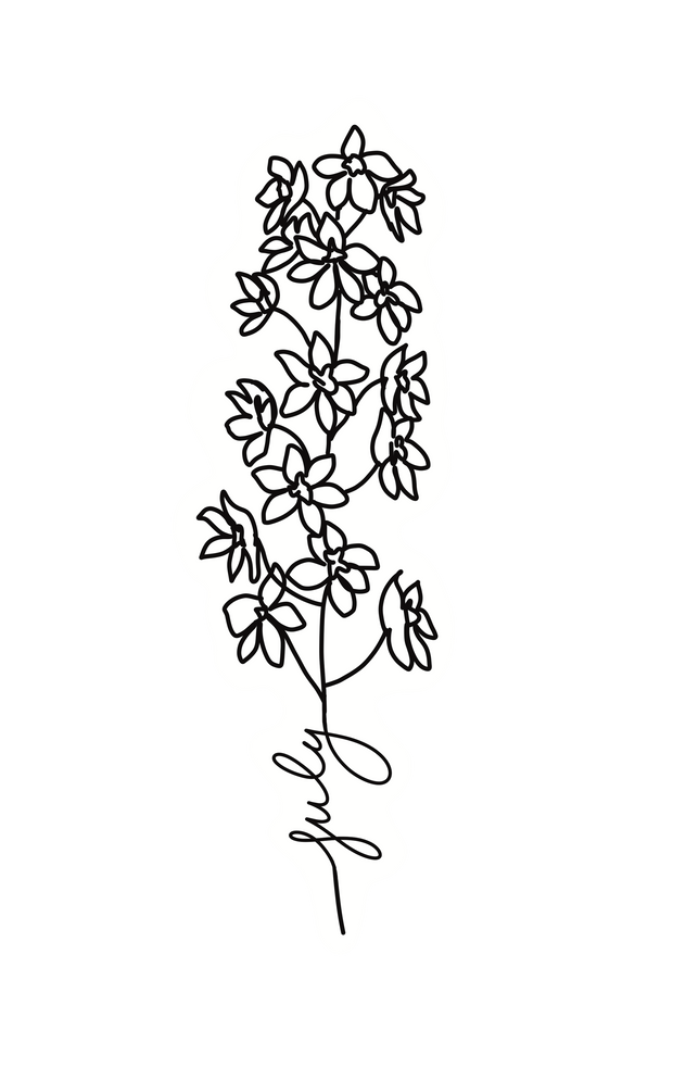 JULY Birth Flower Waterproof Sticker |  Original Artwork by Brandy Bell