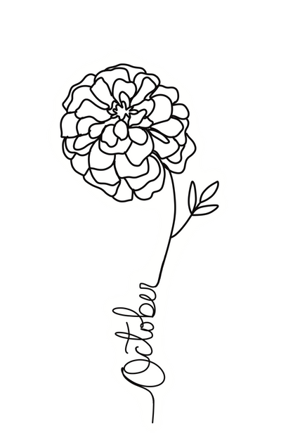OCTOBER Birth Flower Waterproof Sticker |  Original Artwork by Brandy Bell