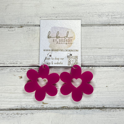 Pink Acrylic Flower on hoop (Large)