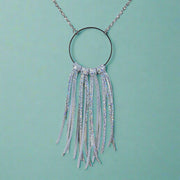 ASH (NECKLACE) - Leather Necklace   ||  <BR> SPARKLE WHITE