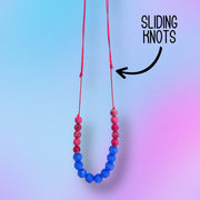 BEADED NECKLACE - Waxed Cotton Necklace   ||  <BR> White & Opal Beads