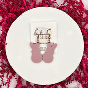 ACRYLIC EARRINGS || <BR> BUNNY  (MATTE BLUSH PINK)