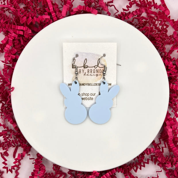 ACRYLIC EARRINGS || <BR> BUNNY  (MATTE BLUE)