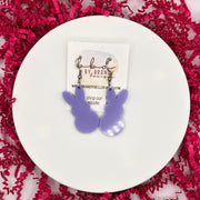 ACRYLIC EARRINGS || <BR> BUNNY  (GLOSSY LAVENDER)