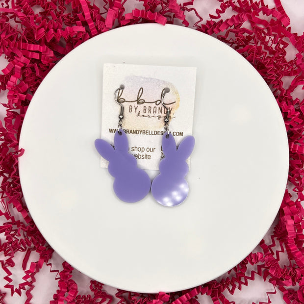 ACRYLIC EARRINGS || <BR> BUNNY  (GLOSSY LAVENDER)