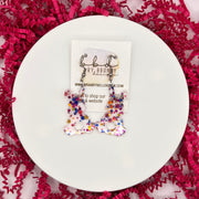 ACRYLIC EARRINGS || <BR> BUNNY (MULTICOLOR GLITTER)