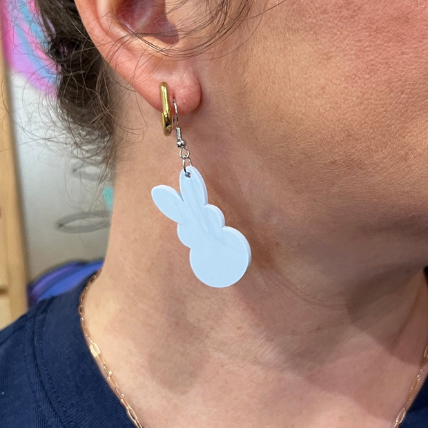 ACRYLIC EARRINGS || <BR> BUNNY  (GLOSSY LAVENDER)