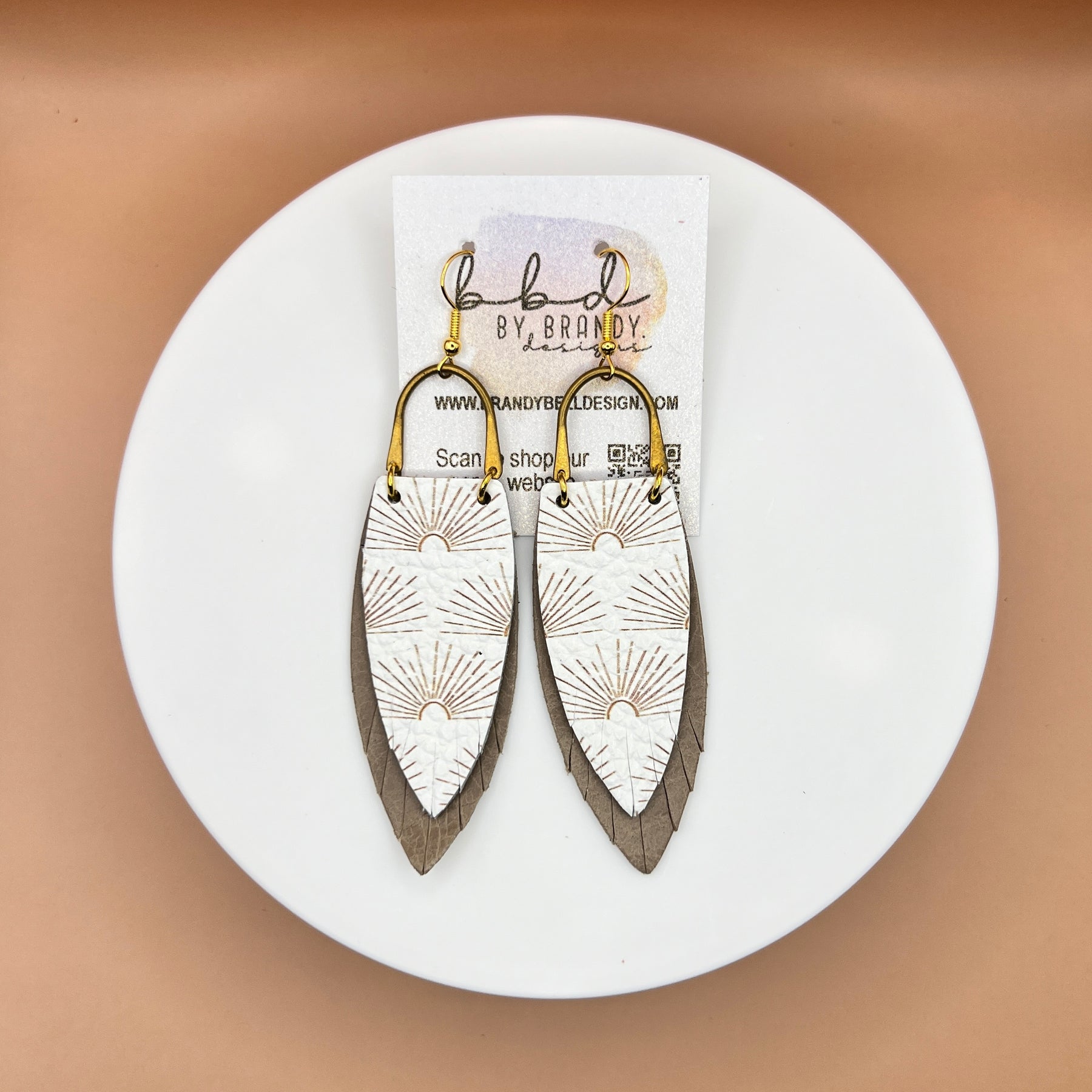 GRACE *Limited Edition* || Leather Earrings with BRASS ARCH