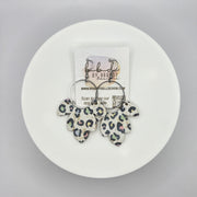 IVY - Leather Earrings  ||  <BR>  PASTEL LEOPARD (CORK ON LEATHER)