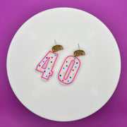 Acrylic Hand-Painted Birthday "Candle" Studs  By Brandy. Designs ||  Sold Individually so you can select your perfect pair!