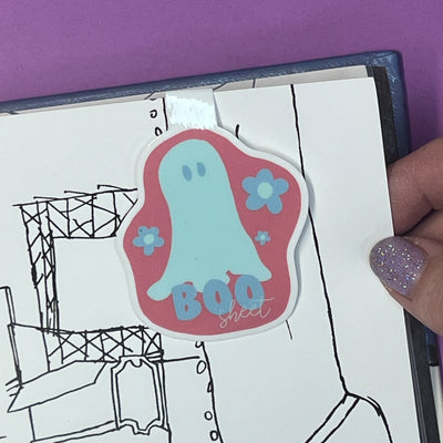 MAGNETIC BOOKMARK |  Original Artwork by Brandy Bell - "BOO SHEET" (AQUA)
