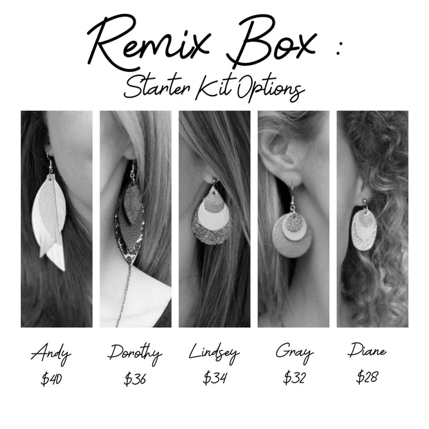 REMIX BOX: STARTER KIT (ANDY)  | Leather Earrings by Brandy Bell Design | *A unique "Design Your Own" earring experience!