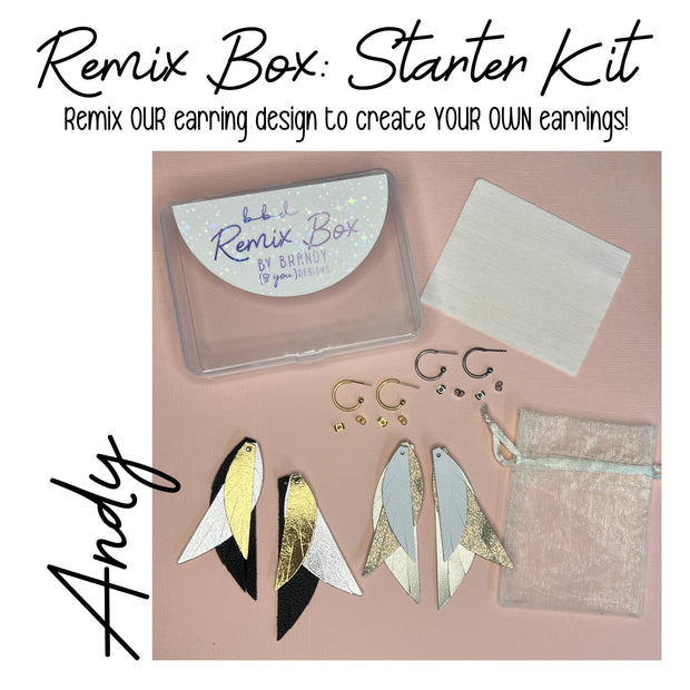 REMIX BOX: STARTER KIT (ANDY)  | Leather Earrings by Brandy Bell Design | *A unique "Design Your Own" earring experience!