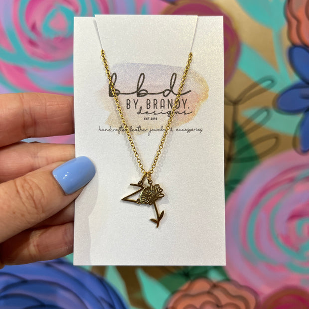 SILVER Birth Flower Charm - Stainless Steel CHARM ONLY!***
