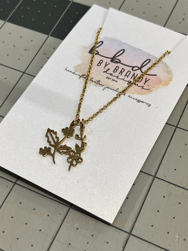 SILVER Birth Flower Charm - Stainless Steel CHARM ONLY!***