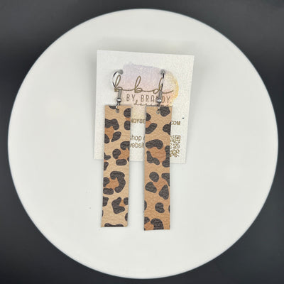 FINN - Leather Earrings  ||  CARAMEL CHEETAH
