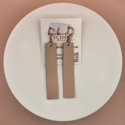 FINN - Leather Earrings  ||  MATTE BLUSH PINK