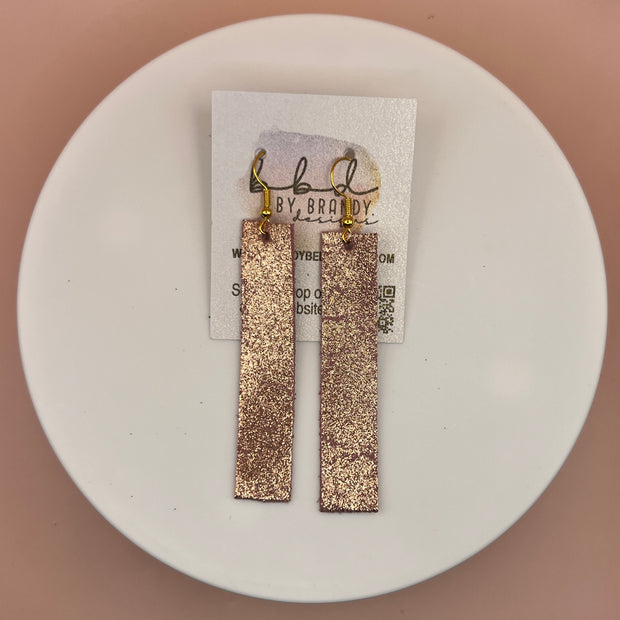FINN - Leather Earrings  ||  SHIMMER VINTAGE PINK