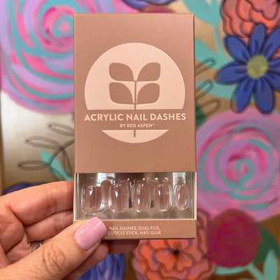 RED ASPEN NAIL DASHES- Magnetic Matilda ACRYLIC (short squoval)