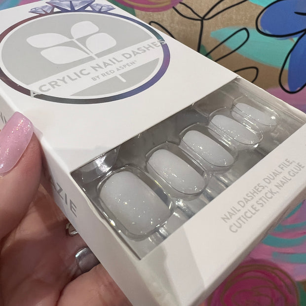 RED ASPEN NAIL DASHES- Stunning Stazie (short squoval)