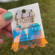 REFLECTIVE TRANSPARENT GHOST - Faux Leather Earrings by Brandy Bell Design