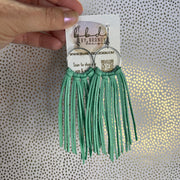 ASH  - Leather Earrings   ||  <BR>MINT GLAZED NUBUCK