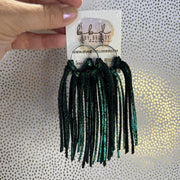 ASH  - Leather Earrings   ||  <BR> SHIMMER IRIDESCENT GREEN/GOLD