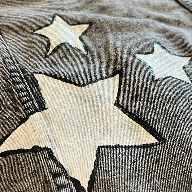 UPCYCLED Hand-Painted Denim Jacket by  Brandy Bell - MEDIUM