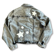 UPCYCLED Hand-Painted Denim Jacket by  Brandy Bell - MEDIUM