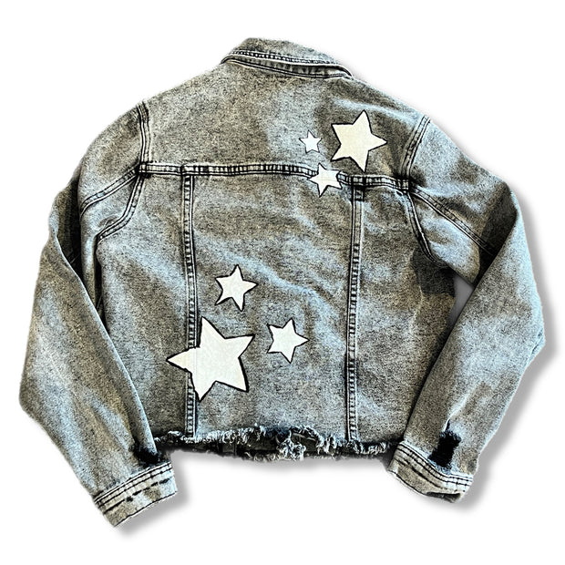 UPCYCLED Hand-Painted Denim Jacket by  Brandy Bell - MEDIUM