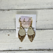 JEAN -  Leather Earrings  ||  <BR>SHIMMER GOLD, <BR>GOLD GLITTER (FAUX LEATHER)